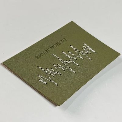 커스텀 그린 청바지 가죽 라벨 태그 꿰매 닫기 유형 의류