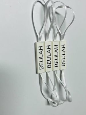 엠브로스 로고 레이블 스냅 잠금 핀 루프 플라스틱 고정 장치 끈과 함께 태그