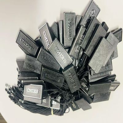 날씨에 견딜 수 있는 3인치 검은색 헝그 태그 스트링 스윙 태그 스레드 100pcs