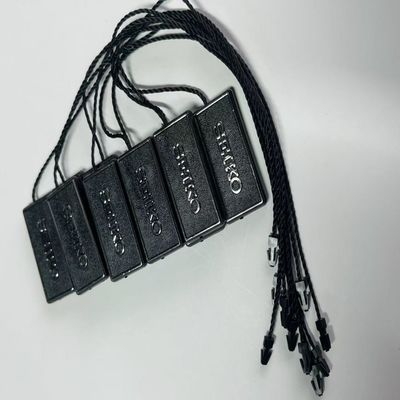 날씨에 견딜 수 있는 3인치 검은색 헝그 태그 스트링 스윙 태그 스레드 100pcs