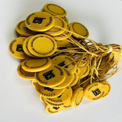 10 인치 노란색 플라스틱 태그 고정 루프 잠금 핀 옷에 태그